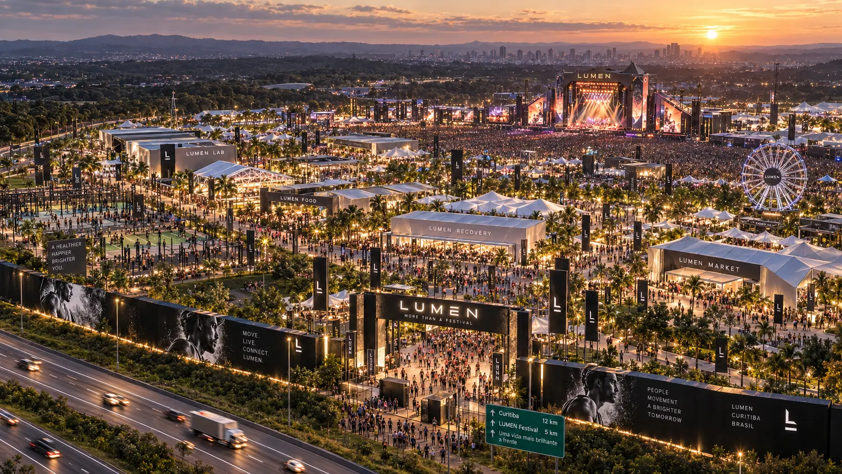 A Cidade de LUMEN vista em sua totalidade — visualização conceitual