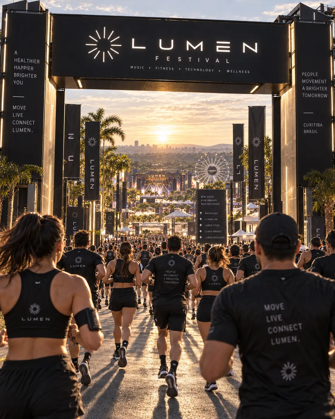 Portal de entrada da Cidade de LUMEN — visualização conceitual