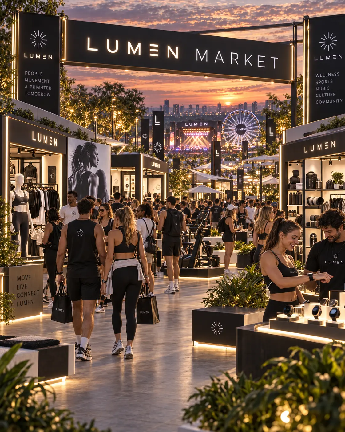 LUMEN MARKET — curadoria de sport, tecnologia e lifestyle — visualização conceitual
