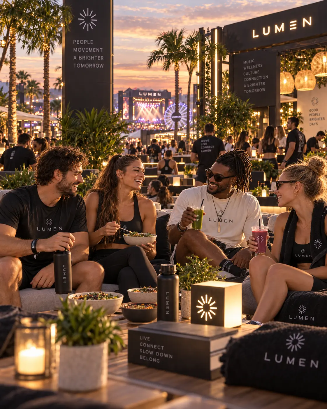 Convivência entre participantes na Cidade de LUMEN — visualização conceitual