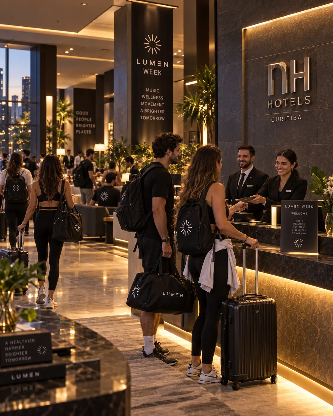 Restaurantes, serviços, turismo e comércio em movimento — visualização conceitual